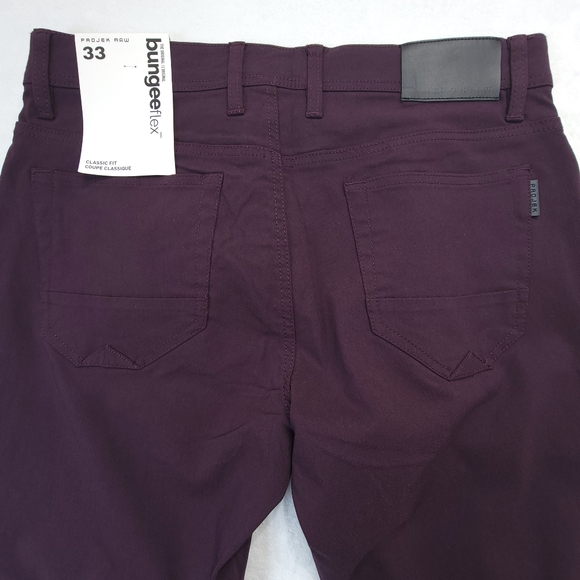 Projek Raw Men's Bungeeflex Pants Size 33 Plum/Prune Stretch Classic Fit NWT - Picture 3 of 10